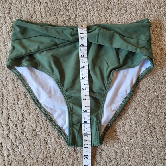 Women’s High Waist 3 Piece Bikini Set – Army Green – Size S – NWOT - Picture 6 of 9
